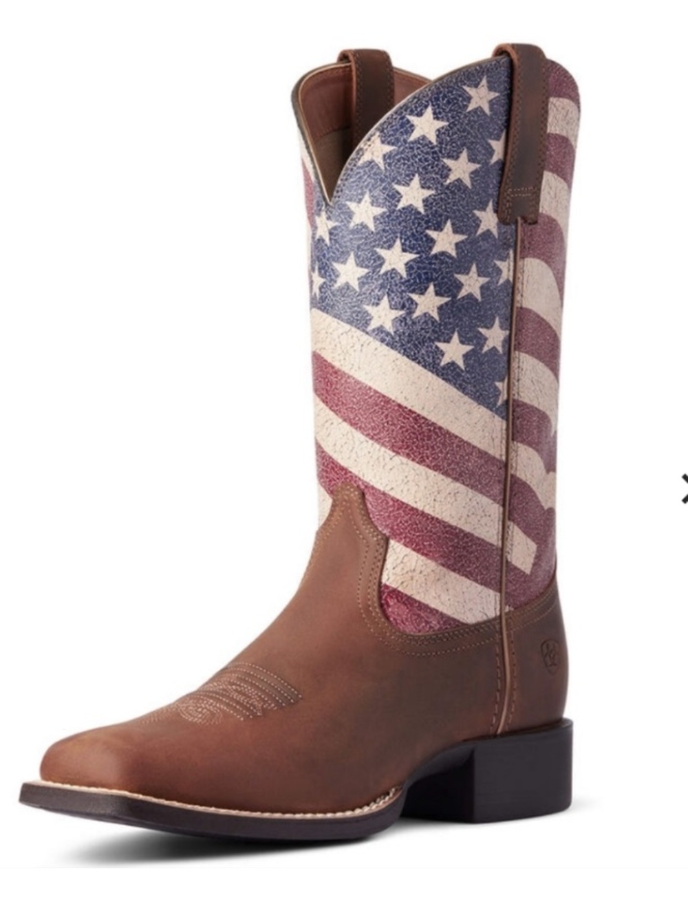 Ariat Level Up Patriot Leather Western Cowgirl Cowboy Boots American Flag 6.5B